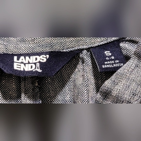 Lands End Women's Linen Dress Sz Small Knee Length Pockets Shift Minimalist - Picture 3 of 6